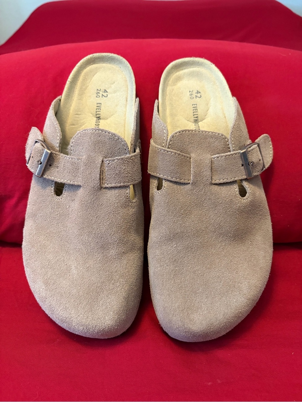 Evellyhootd Suede Slip-On Clog Mule in Taupe